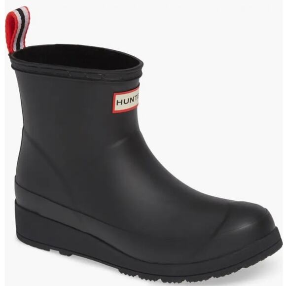 HUNTER | Original Play Waterproof Rain Boot Short Black Red White Wellies | 11 - Picture 1 of 13